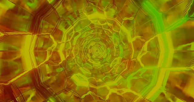 Yellow Spiral Tunnel VJ Loop | Psychedelic Neon Screensaver 4K